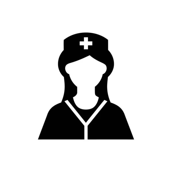 Иконка Медсестры Белом Фоне — стоковый вектор