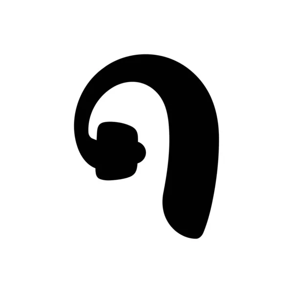 ホワイトバックグラウンドの補聴器アイコン — ストックベクタ