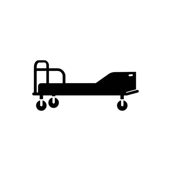 Hospital Bed Icon White Background — Stock Vector