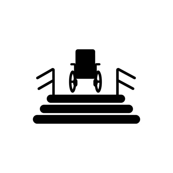 Εικονίδιο Ράμπας Αναπηρικής Πολυθρόνας Λευκό Φόντο — Διανυσματικό Αρχείο