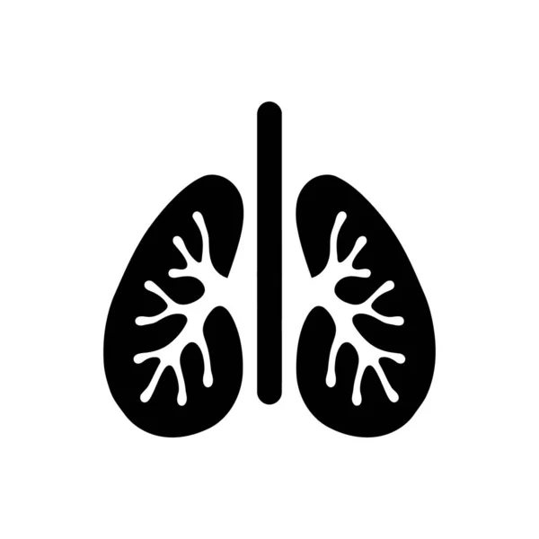 Εικονίδιο Πνευμονολογίας Λευκό Φόντο — Διανυσματικό Αρχείο