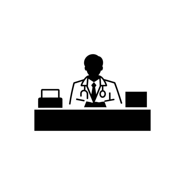 Bureau Médecin Icône Sur Fond Blanc — Image vectorielle
