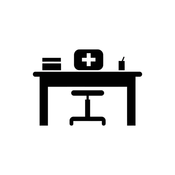 Nurse Desk Icon White Background — Stock Vector