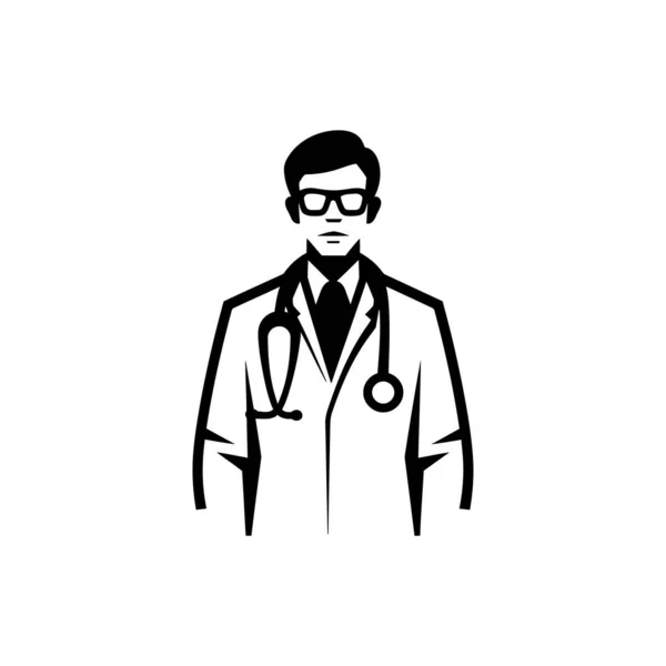 Medical Practitioner Icon White Background — Stock Vector