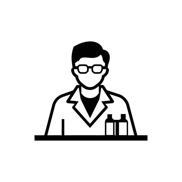 Icône Assistant Pharmacie Sur Fond Blanc — Image vectorielle