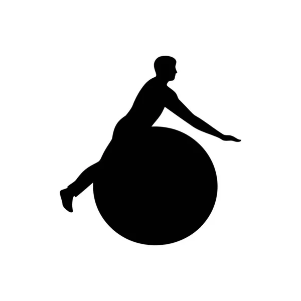 Physical Therapy Exercise Ball Icon White Background — Stock Vector