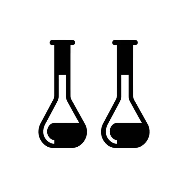 白色背景上的实验瓶图标 — 图库矢量图片