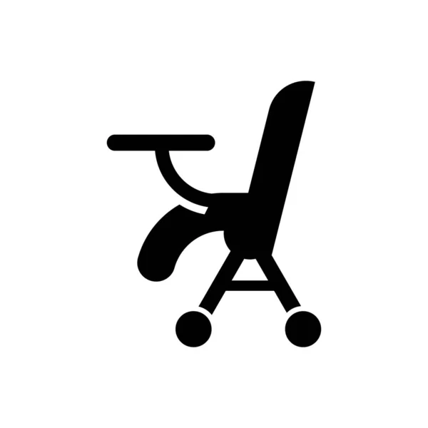 Παιδική Καρέκλα Σίτισης Εικονίδιο Λευκό Φόντο — Διανυσματικό Αρχείο