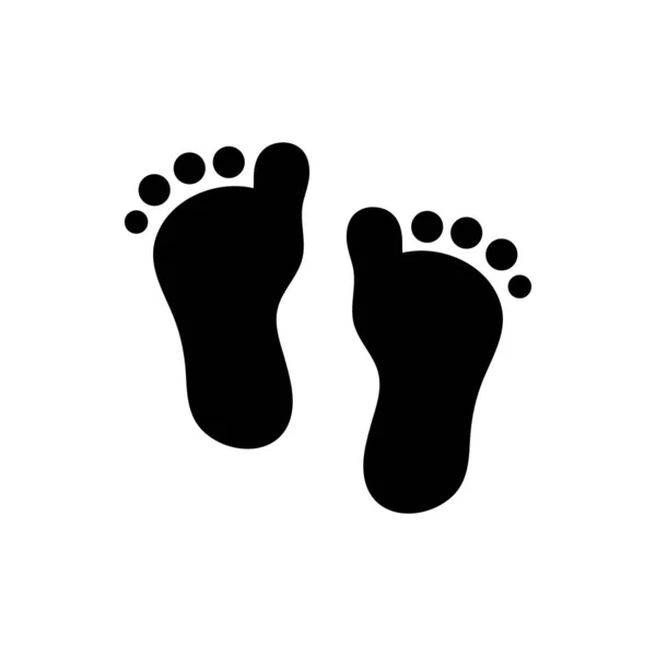 Baby Footprint Icon White Background — Stock Vector