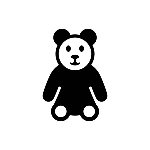 Teddy Αρκουδάκι Εικονίδιο Παιχνίδι Λευκό Φόντο — Διανυσματικό Αρχείο