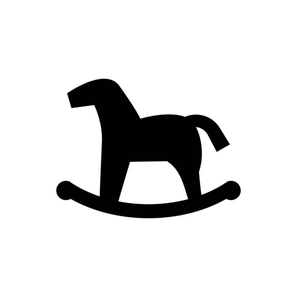 Μωρό Άλογο Λικνίζοντας Εικονίδιο Λευκό Φόντο — Διανυσματικό Αρχείο