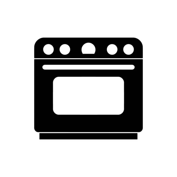 Icône Four Cuisinière Sur Fond Blanc — Image vectorielle