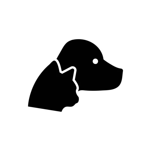 Kat Hond Pictogram Witte Achtergrond — Stockvector