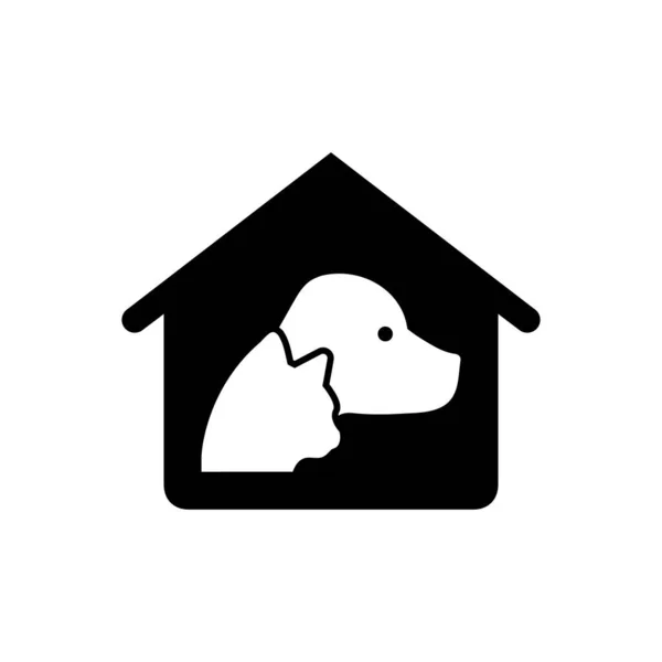Icono Refugio Rescate Mascotas Sobre Fondo Blanco — Archivo Imágenes Vectoriales