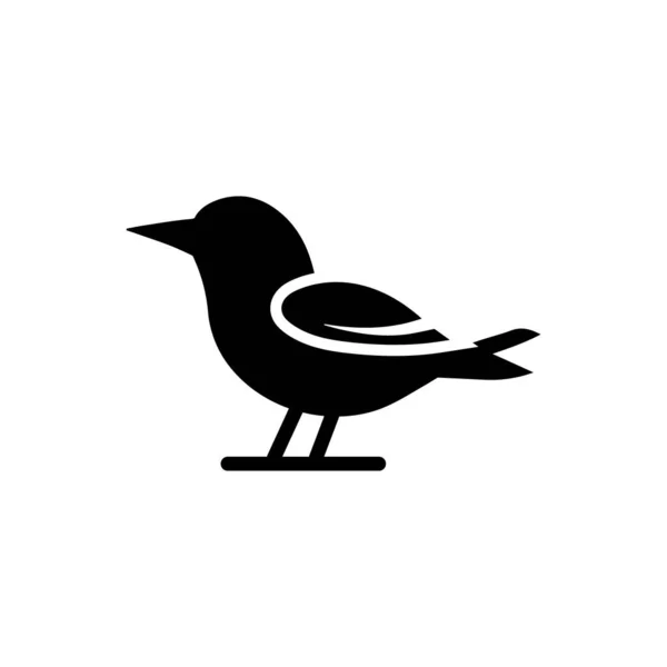 Icona Uccello Sfondo Bianco — Vettoriale Stock