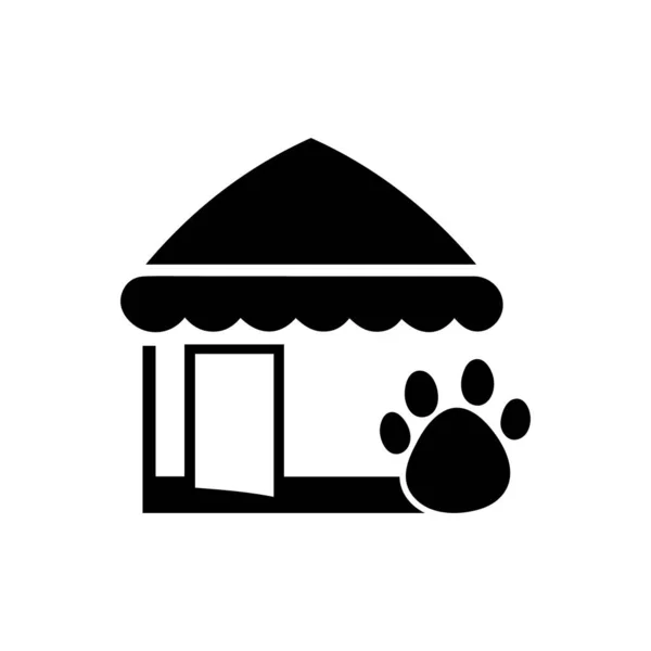 Pet Shop Icoon Witte Achtergrond — Stockvector
