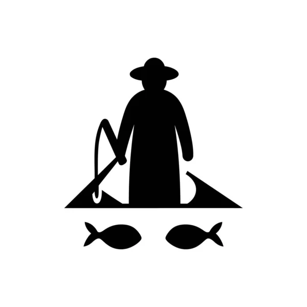 Icona Della Pesca Sostenibile Sfondo Bianco — Vettoriale Stock