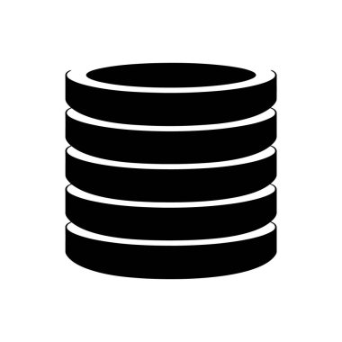 Sikke yığını simgesi beyaz arka plan üzerinde