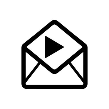 Beyaz arkaplanda video ileti simgesi