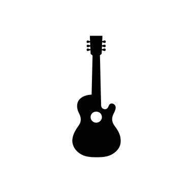 Beyaz arkaplanda gitar simgesi
