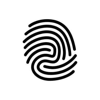 Beyaz arka planda parmak izi simgesi