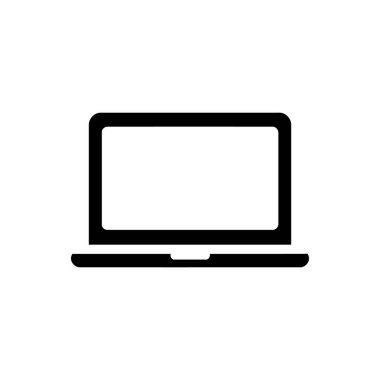 Beyaz arka plan üzerinde dizüstü bilgisayar simgesi