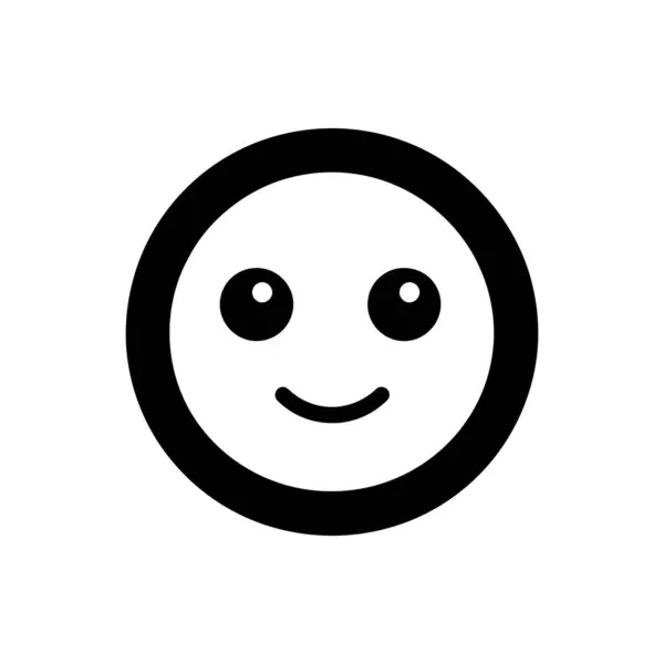 Happy Emoticon Pada Ikon Latar Belakang Putih Pada Latar Belakang - Stok Vektor