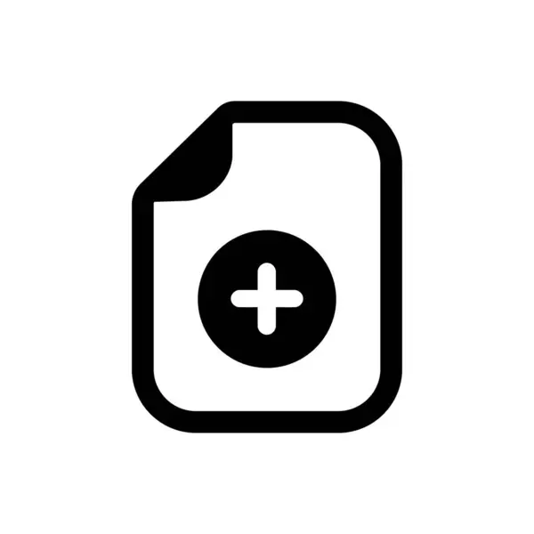 Ajouter Une Icône Fichier Sur Fond Blanc — Image vectorielle