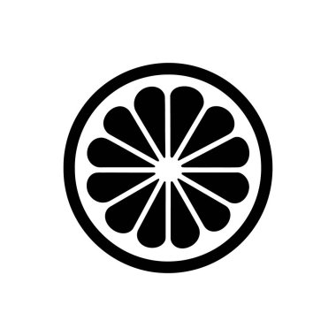 Beyaz arkaplanda turuncu meyve dilimi simgesi izole edildi