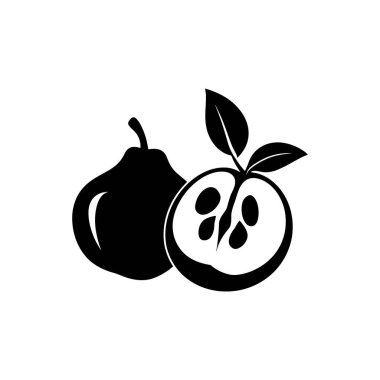 Ayva meyve simgesi beyaz arkaplanda izole