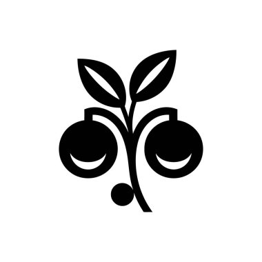 Beyaz arkaplanda yalıtılmış Lingonberry simgesi