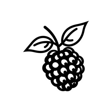 Beyaz arkaplanda yaprak simgesi olan ahududu