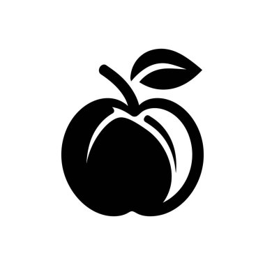 Şeftali simgesi beyaz arkaplanda izole