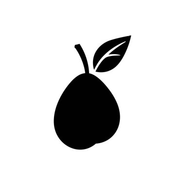 Beyaz arkaplanda yaprak simgesi izole edilmiş armut