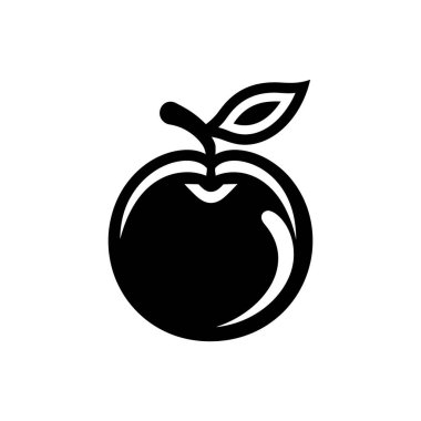 Beyaz arkaplanda yaprak simgesine sahip erik