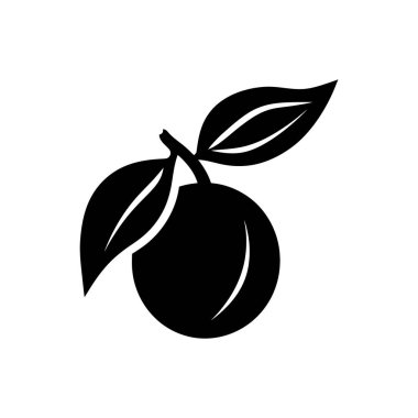 Beyaz arkaplanda taze erik simgesi izole edildi