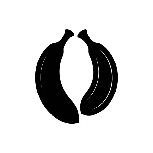 Icono Plátanos Maduros Aislado Sobre Fondo Blanco — Archivo Imágenes Vectoriales