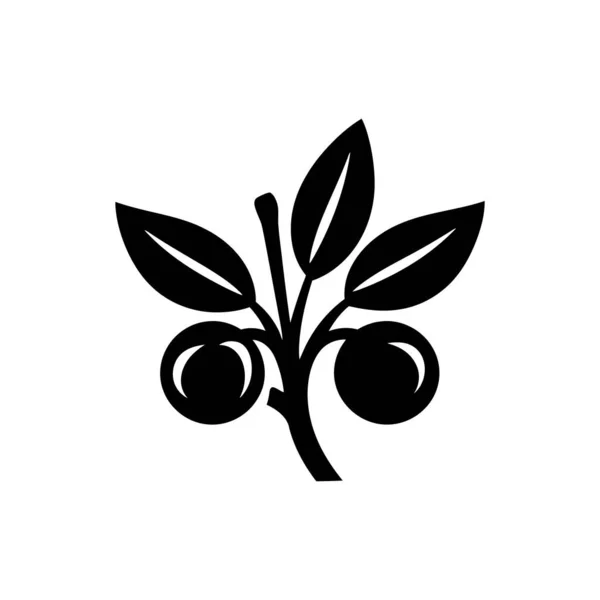 Saskatoon Serviceberry Frucht Symbol Isoliert Auf Weißem Hintergrund — Stockvektor