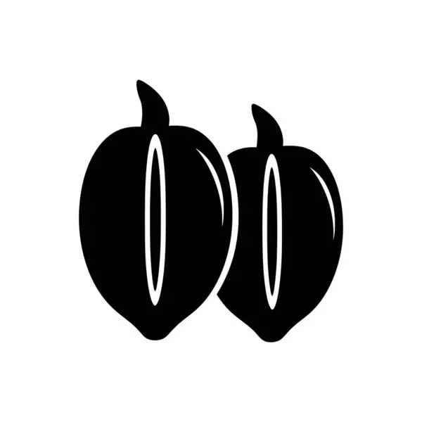 Beyaz Arkaplanda Papaya Meyve Simgesi Izole — Stok Vektör