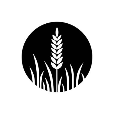 Beyaz arkaplanda buğday alanı simgesi izole edildi
