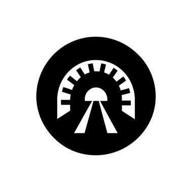 Beyaz arkaplanda yol tüneli simgesi izole edildi