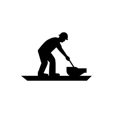 Yol inşaat işçisi simgesi beyaz arkaplanda izole edildi