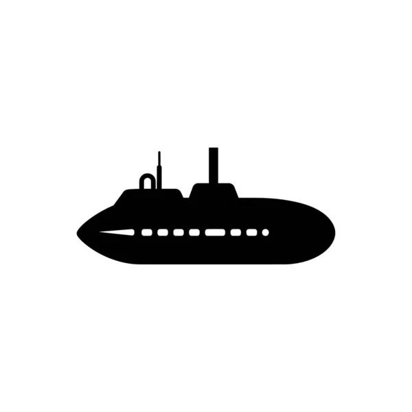 Submarine Icon Isolated White Background — Stock Vector