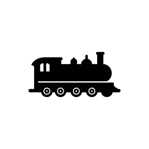 Steam Locomotive Ikonen Isolerad Vit Bakgrund — Stock vektor