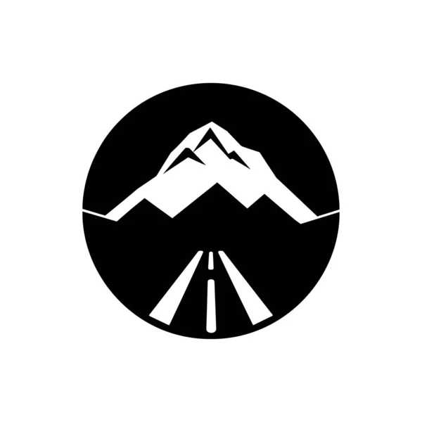 Ikona Horské Silnice Izolované Bílém Pozadí — Stockový vektor