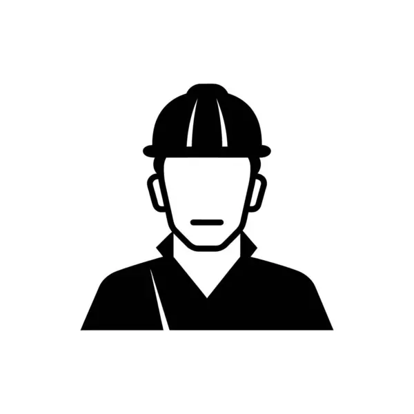 Bauarbeiter Ikone Isoliert Auf Weißem Hintergrund — Stockvektor