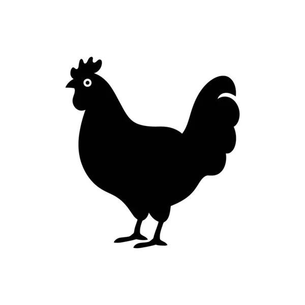 Kyckling Ikon Isolerad Vit Bakgrund — Stock vektor
