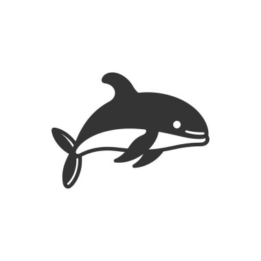 Beyaz Arkaplanda Beluga Balina Simgesi - Basit Vektör Resimleri