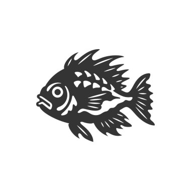 Beyaz Arkaplanda Taşbalığı Simgesi - Basit Vektör İllüstrasyonu