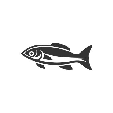 Beyaz Arkaplanda Sardalya Balığı Simgesi - Basit Vektör İllüstrasyonu